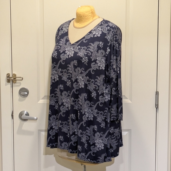 3/$30 GUC Blue Sky 2X Super Soft Bamboo 3/4 Sleeve Tee - Picture 6 of 6